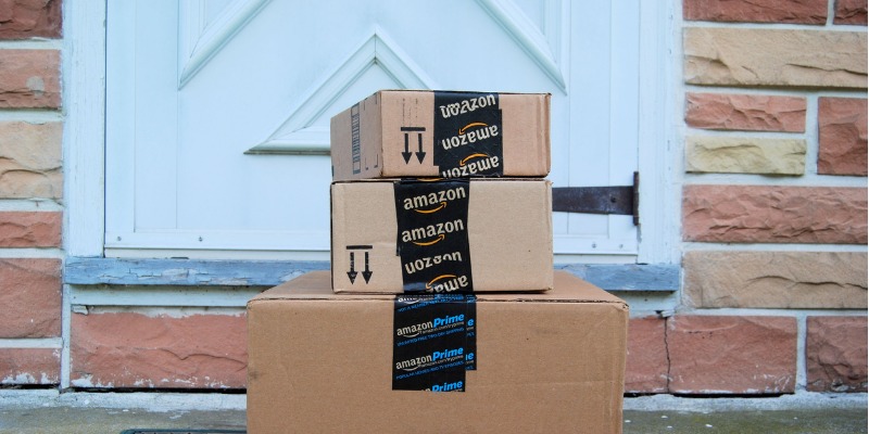 Amazon packages on doorstep.