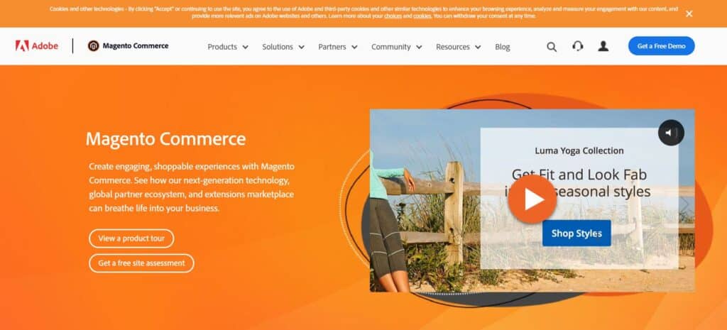 ecommerce platform Magento Homepage